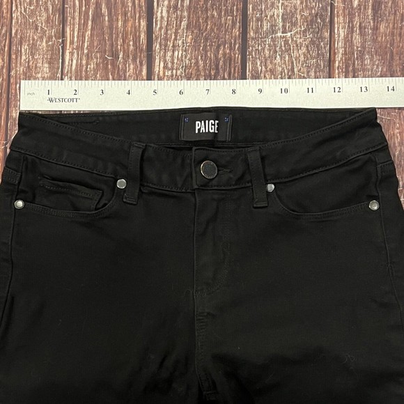 Paige Women Verdugo Ultra Skinny Black Wash Stretch Denim Jean Size 27 (26X27.5) - Picture 12 of 16